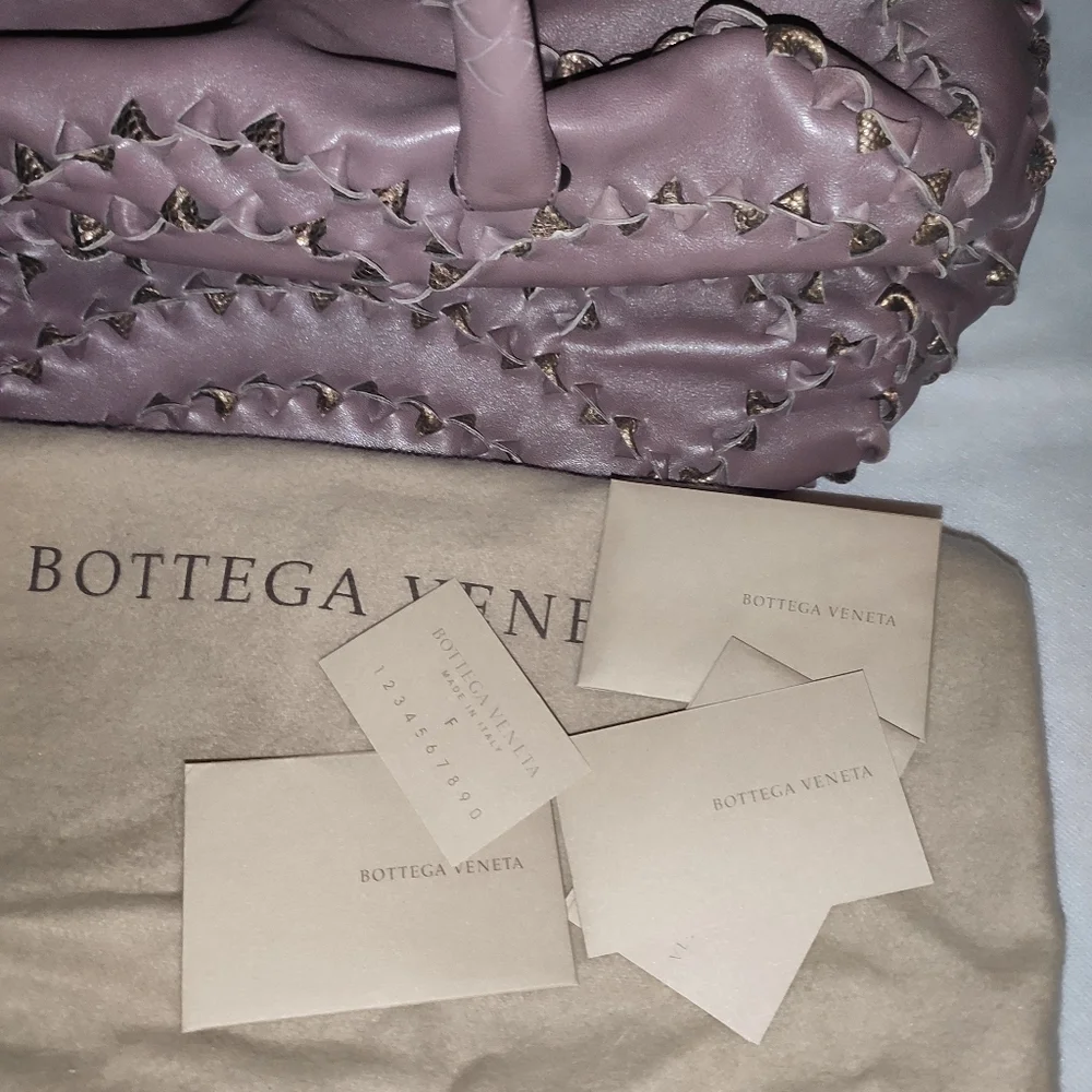 Bottega Veneta Karung Woven Mauve Bag